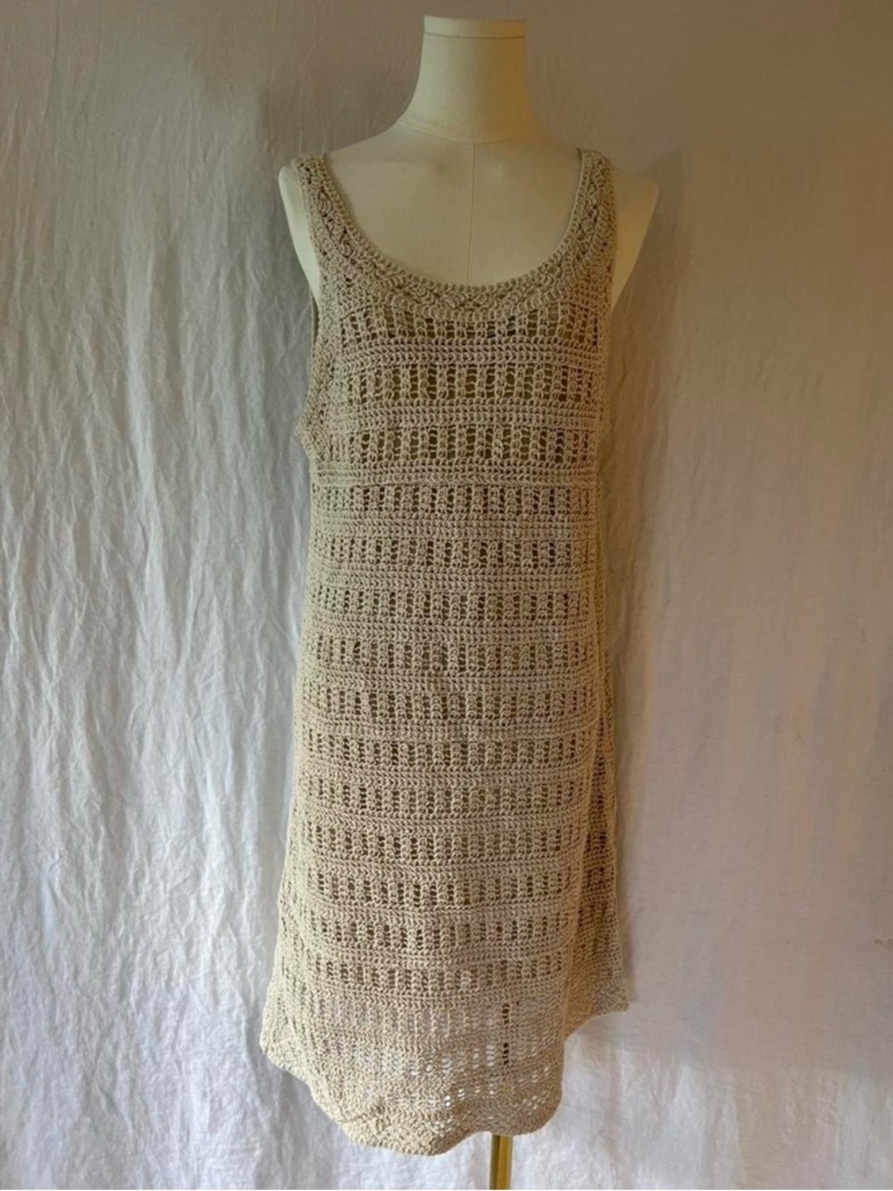 OVS Italian design I Cream Crochet Midi Dress. 100% sustainable cotton